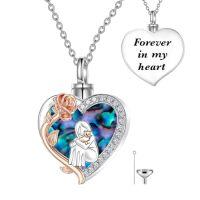 wholesale TOUPOP Cat Cremation Jewelry For Ashes Sterling Silver Cat Moon Urn Necklace That Hold Human Pet Ashes Memorial Keepsake Jewelry -color_name:Cat-Abalone Shell