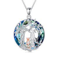 wholesale TOUPOP Cat Necklace For Women 925 Sterling Silver Tree Of Life Pendant Celtic Knot Cat Jewelry Christmas Gifts For Women Daughter Cats Lover -style_name:Tree of Life-2 Cat