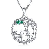 wholesale TOUPOP Mothers Day Gifts For Mom Mama Bear/dog/cat/elephant/panda Mother Child Necklaces For Women Sterling Silver Animal Jewelry For Women Girls Birthday Anniversary Chritmas Gifts -style_name:4-Cat
