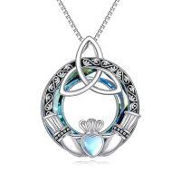 wholesale TOUPOP Christmas Gifts For Women 925 Sterling Silver Celtic Knot Necklace Irish Jewelry Birthday Anniversary Valentine's Day Gifts For Women Wife Girlfriend Her Daughter -style_name:4-Claddagh Necklace