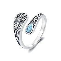 wholesale TOUPOP Spoon Rings For Women 925 Sterling Silver Adjustable Thumb Spoon Rings Promise Engagement Statement Boho Vintage Finger Open Antique Rings Jewelry -style_name:5-Tree of Life