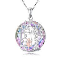 wholesale TOUPOP 925 Sterling Silver Daughter Heart Pendant Necklace From Dad I Love You Forever Jewelry Gifts For Daughter Dad Christmas Birthday Present Ideas -style_name:Tree of Life Necklace