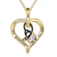 TOUPOP Sterling Silver Birthstone Stethoscope Necklace Gift For Nurse-style_name:04 Apr-Diamond-Yellow Gold Plated