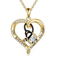 wholesale TOUPOP Christmas Gifts For Nurses Birthstone Stethoscope Necklace Sterling Silver Nurse Gifts For Women Birthday Graduation Gift For Nurse Doctor Medical Student -style_name:04 Apr-Diamond-Yellow Gold Plated