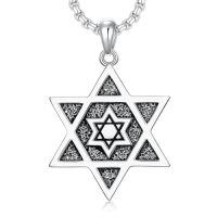 wholesale Star Of David For Men Women 925 Sterling Silver Jewish Ster Necklace Israel Pendant Necklace Gift For Fathers Day Christmas -style_name:B Star of David Necklace