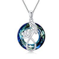 wholesale TOUPOP Mothers Day Gifts For Mom Mother Of 1 To 3 Daughter/son Necklace Sterling Silver Family Pendant Necklaces With Crystal Jewelry Birthday Gifts For Women -style_name:1-Mother of 3