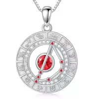 TOUPOP Sterling Silver Birthstone Zodiac Constellation Necklace-style_name:1-Capricorn(12.22-1.19)-Garnet