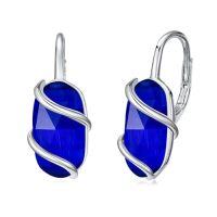 wholesale Earrings For Women 925 Sterling Silver Dainty Gemstone Dangle Drop Earrings Fine Jewelry Birthday Christmas Gifts For Women Her Mom -color_name:Leveback-Sapphire-September