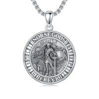 wholesale Viking Necklace 925 Sterling Silver Norse Jewelry For Fathers Day Anniversary Birthday Gifts Christmas Gifts For Men -style_name:D02-Viking Freyr
