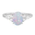 wholesale 925 Sterling Silver Opal Rings Wholesale With Zircon Accents-0-3