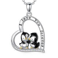 wholesale Animal Necklace 925 Sterling Silver Animal Pendant Women Jewelry Christmas Gifts For Women -style_name:B-Penguin