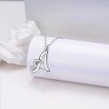 wholesale 18K Gold Plated S925 Sterling Silver A-Z Initial Necklace with 4mm Heart Moissanite for Women-0-4