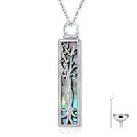 wholesale Urn Necklaces For Ashes 925 Sterling Silver Abalone Shell Cremation Jewelry For Ashes Keepsake Locket Pendant For Women Human For Ash For Loved Ones -style_name:tree of life