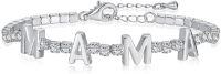 wholesale 925 Sterling Silver Mama Bracelet With Cubic Zirconia Letters Elegant Design-Silver