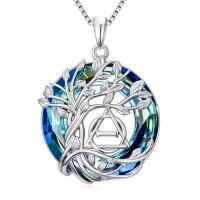 wholesale TOUPOP Tree Of Life Necklace 925 Sterling Silver Crystal Pendant Necklaces Birthday Christmas Jewelry Gifts For Women -style_name:6-Therian