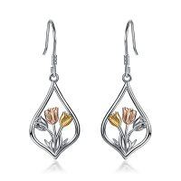 wholesale TOUPOP Sterling Silver Dangle Drop Earrings For Women Mom Flower Leverback Earrings Jewelry Christmas Anniversary Birthday Gifts -style_name:1-Dangle-Tulips