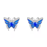 TOUPOP 925 Sterling Silver Stone Stud Earrings For Women-style_name:Butterfly Earrings