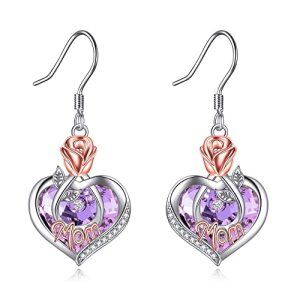 06 Jun-Mom Earrings with Heart Crystal