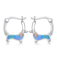 wholesale Animal Hoop Earrings S925 Sterling Silver Dachshund/paw/french Bulldog/wiener Dog Earrings For Women Dog Hoop Earring Jewelry Birthday Gifts For Women Daughter Girlfriend Wife Anniversary -style_name:Dachshund Hoop Earrings