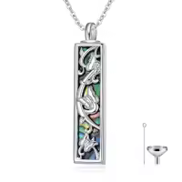 TOUPOP 925 Sterling Silver Abalone Shell Cremation Jewelry Locket Pendant-style_name:butterfly