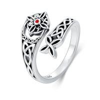 wholesale Witches Knot Ring 925 Sterling Silver Celtic Knot Ring Nudo De Bruja Plata 925 Original Witches Knot Jewelry Christmas Gifts For Women -style_name:3-Witches Knot Ring