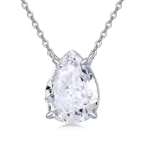 TOUPOP Sterling Silver Birthstone Necklace For Women Jewelry Gifts-color_name:Pear-04-Apr-White