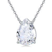 wholesale TOUPOP Simple Birthstone Necklaces For Women Sterling Silver Choker Pendant Necklace Jewelry Birthday Anniversary Mothers Day Christmas Gifts For Her Wife Girlfriend Mom -color_name:Pear-04-Apr-White