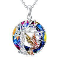 wholesale TOUPOP Butterfly Necklace For Women 925 Sterling Silver Tree Of Life Butterflies Dragonfly Hummingbird Pendant Necklaces Crystal Jewelry Anniversary Christmas Birthday Gift For Her -color_name:Hummingbird Red