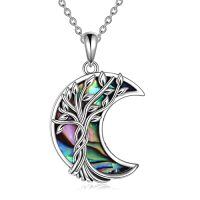 wholesale TOUPOP Tree Of Life Necklace 925 Sterling Silver Family Celtic Tree Necklace Dainty Pendant Irish Jewelry Birthday Anniversary Christmas Gifts For Women Mom Wife Girlfriend -style_name:Crescent Moon Tree Necklace
