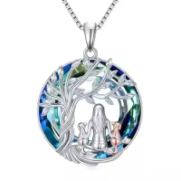TOUPOP 925 Sterling Silver Tree Of Life Pendant Dog Memorial Jewelry-style_name:Tree of Life-2 Dog