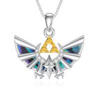 wholesale TOUPOP Game Necklace 925 Sterling Silver Sword Triforce Pendant Necklaces Jewelry Gifts For Men Women Birthday Graduation Gifts For Men Women -style_name:Zelda