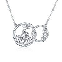 wholesale TOUPOP Love/stethoscope/heart Mom Pendant Necklace For Women Girls 925 Sterling Silver I Love You Meaningful Crystal Jewelry Christmas Gifts For Mom Sister Doctor Nurse -color_name:Mother and Daughter