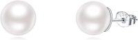 wholesale 925 Sterling Silver 8mm White Freshwater Cultured Pearl Stud Earrings  for Women-Pearl