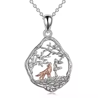 TOUPOP Sterling Silver Wolf Horse Necklace Animal Jewelry Gift-style_name:Style 1