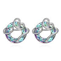 wholesale TOUPOP Nurse Gifts For Women Sterling Silver Stethoscope Stud Earrings Stethoscope Earrings With Circle Crystal Birthday Gifts For Women Nursing Doctor Medical Student Graduation -color_name:Purple Crystal