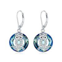 wholesale Crystal Dangle Earrings Christmas Gifts Turtle Earrings For Women Sterling Silver -style_name:Owl