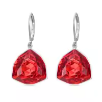 TOUPOP Sterling Silver Birthstone Geometric Drop Earrings For Women-color_name:01-Jan-Garnet