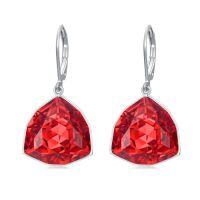 wholesale TOUPOP Leverback Earrings For Women Sterling Silver Simple Geometric Birthstone Dangle Drop Earrings Jewelry Christmas Valentine Mothers Day Birthday Gifts For Women Her Wife -color_name:01-Jan-Garnet