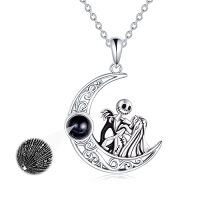wholesale TOUPOP Nightmare Necklace 925 Sterling Silver Jack And Sally Jewelry Jack And Zero Necklace -color_name:100 languages I Love You -Jack and Sally Necklace