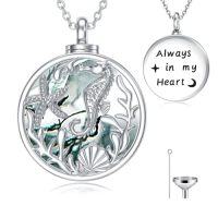 wholesale TOUPOP Urn Necklace For Ashes Sterling Silver Abalone Shell Cremation Jewelry For Ashes Jewelry Gifts For Nature Lovers Keepsake Memorial Jewelry For Women -style_name:16-Seahorse and Starfish