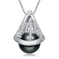 wholesale Black Pearl Necklace For Women 925 Sterling Silver Crown Heart Freshwater Black Pearl Pendant Necklace Jewelry Anniversary Birthday Christmas Gifts For Women Her Wife Girlfriend Mom -style_name:01Freshwater Pearl