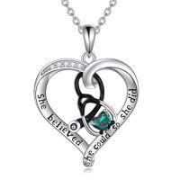 wholesale TOUPOP Christmas Gifts For Nurses Birthstone Stethoscope Necklace Sterling Silver Nurse Gifts For Women Birthday Graduation Gift For Nurse Doctor Medical Student -style_name:05 May-Emerald