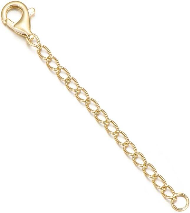 Gold Chain Extension with Lobster Clasp - Length Adjustable Jewelry Accessory for Necklaces and Anklets-0-0