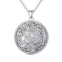 TOUPOP Sterling Silver Tree Of Life Mother Necklace Jewelry Gifts-style_name:Mother of Pearl-4 Children