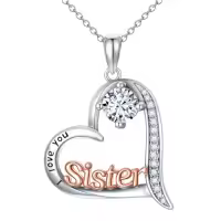 TOUPOP Sterling Silver Birthstone Heart Necklace Sister Gift For Women-color_name:04-April-Synthetic Diamond