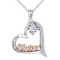 wholesale Sister Gifts Birthstone Necklaces 925 Sterling Silver Heart Birthstone Necklace Sister Jewelry Birthday Christmas Gifts For Women Friend Daughter -color_name:04-April-Synthetic Diamond