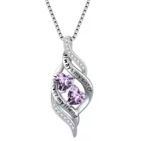 TOUPOP Sterling Silver Birthstone Infinity Necklace Always My Sister Forever My Friend-color_name:02-February-Amethyst