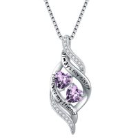 wholesale Birthday Gifts For Sister 925 Sterling Silver Infinity Birthstone Necklace Always My Sister Forever My Friend Jewelry Christmas Gifts For Women Daughter -color_name:02-February-Amethyst
