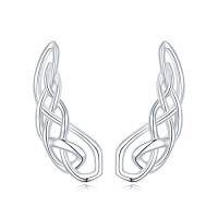 wholesale TOUPOP S925 Sterling Silver Ear Climbers Earrings For Women Silver Earrings For Women Hypoallergenic Crawler Earrings Gift For Her -style_name:1-Celtic knot Earrings