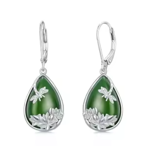 D-Dragonfly-Green Jade-White Gold
